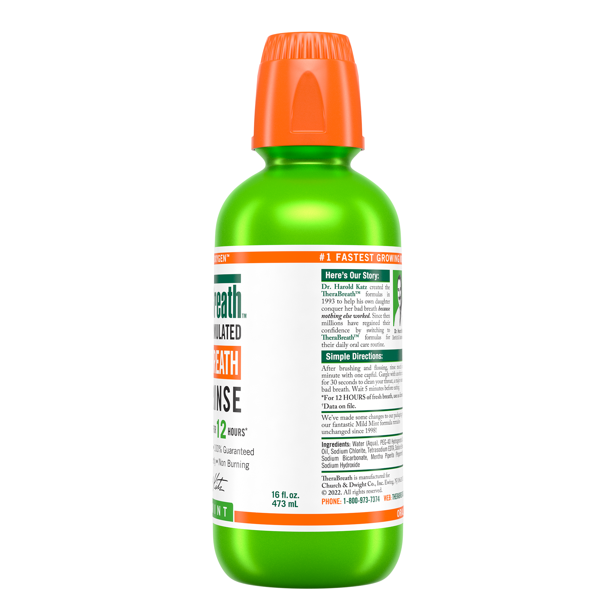 TheraBreath Enjuague Bucal Mild Mint 16 oz