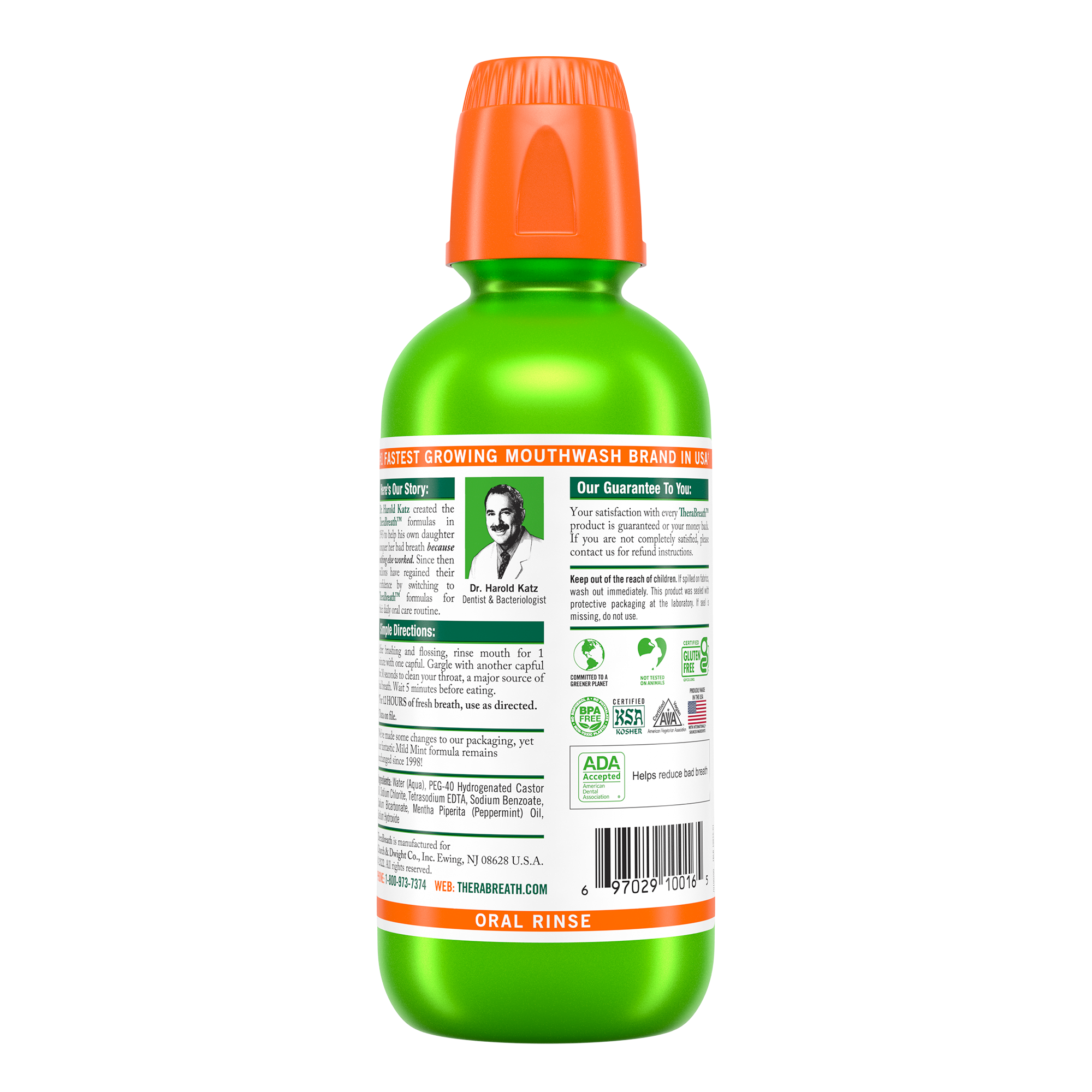 TheraBreath Enjuague Bucal Mild Mint 16 oz