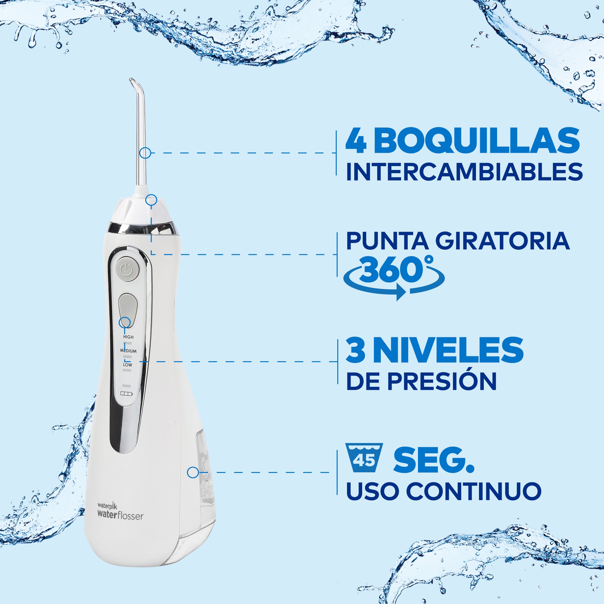 Irrigador bucal Waterpik Cordless Advanced Wp-560Cd