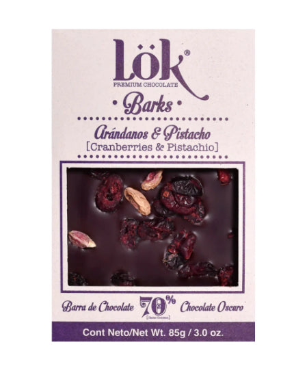 LOK Chocolate 70% Cranberries y Pistachio 85g