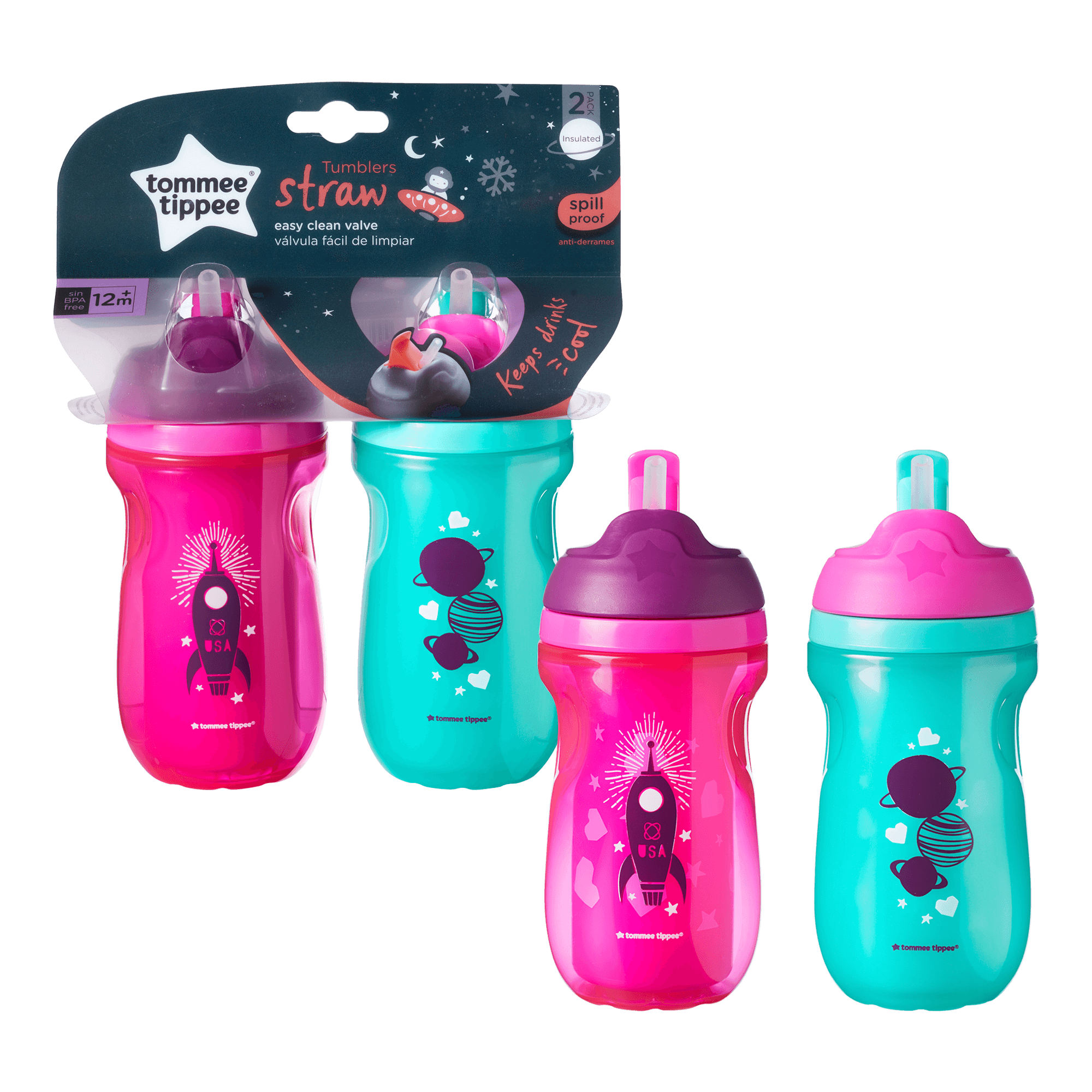 Tommee Tippee Termo Insulado Con Carrizo 9Oz - 1 Unidad