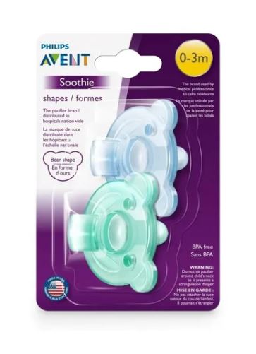 Chupete Soothie Shapes Avent 0 - 3 Meses x 2 Und.