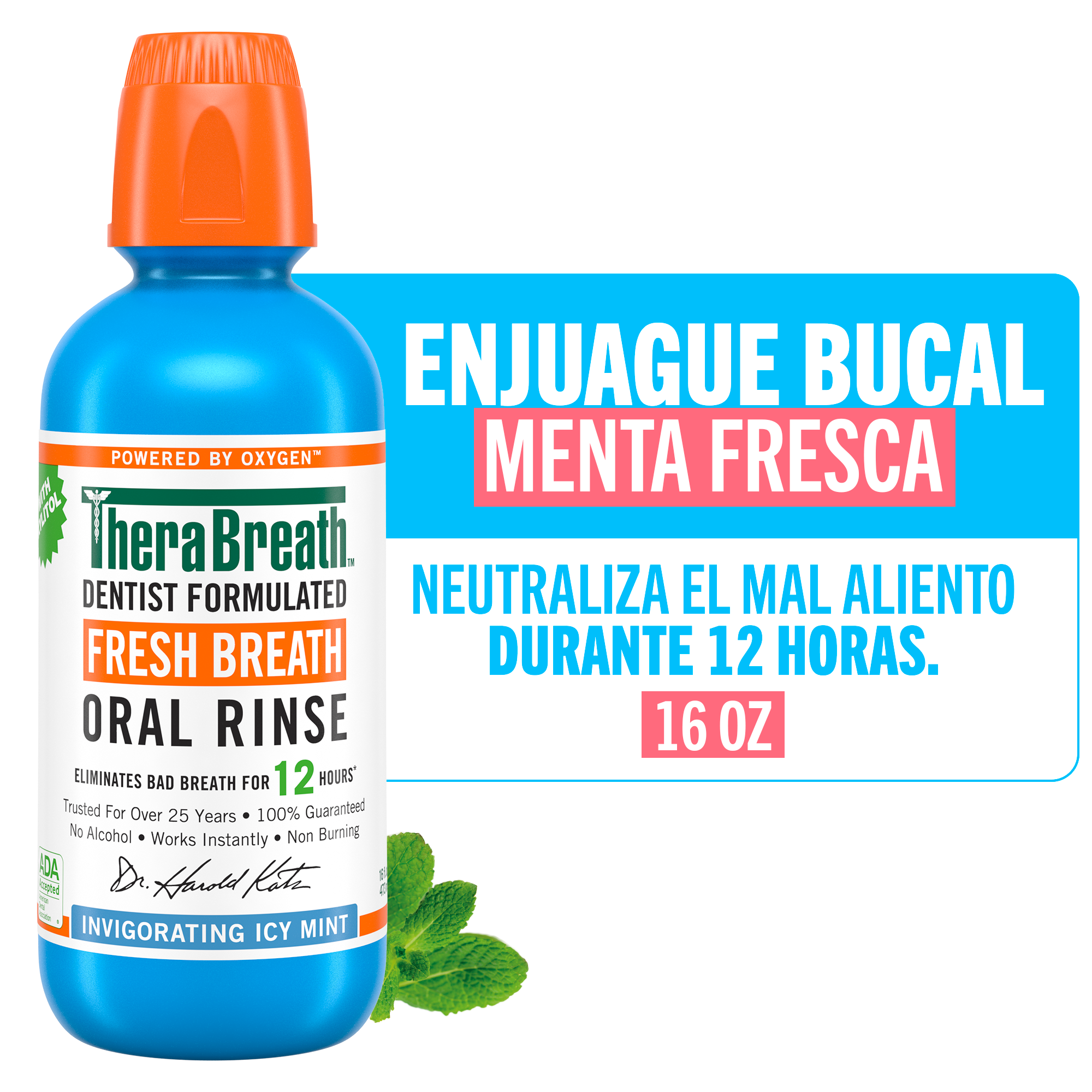 TheraBreath Enjuague Bucal Icy Mint 16 oz