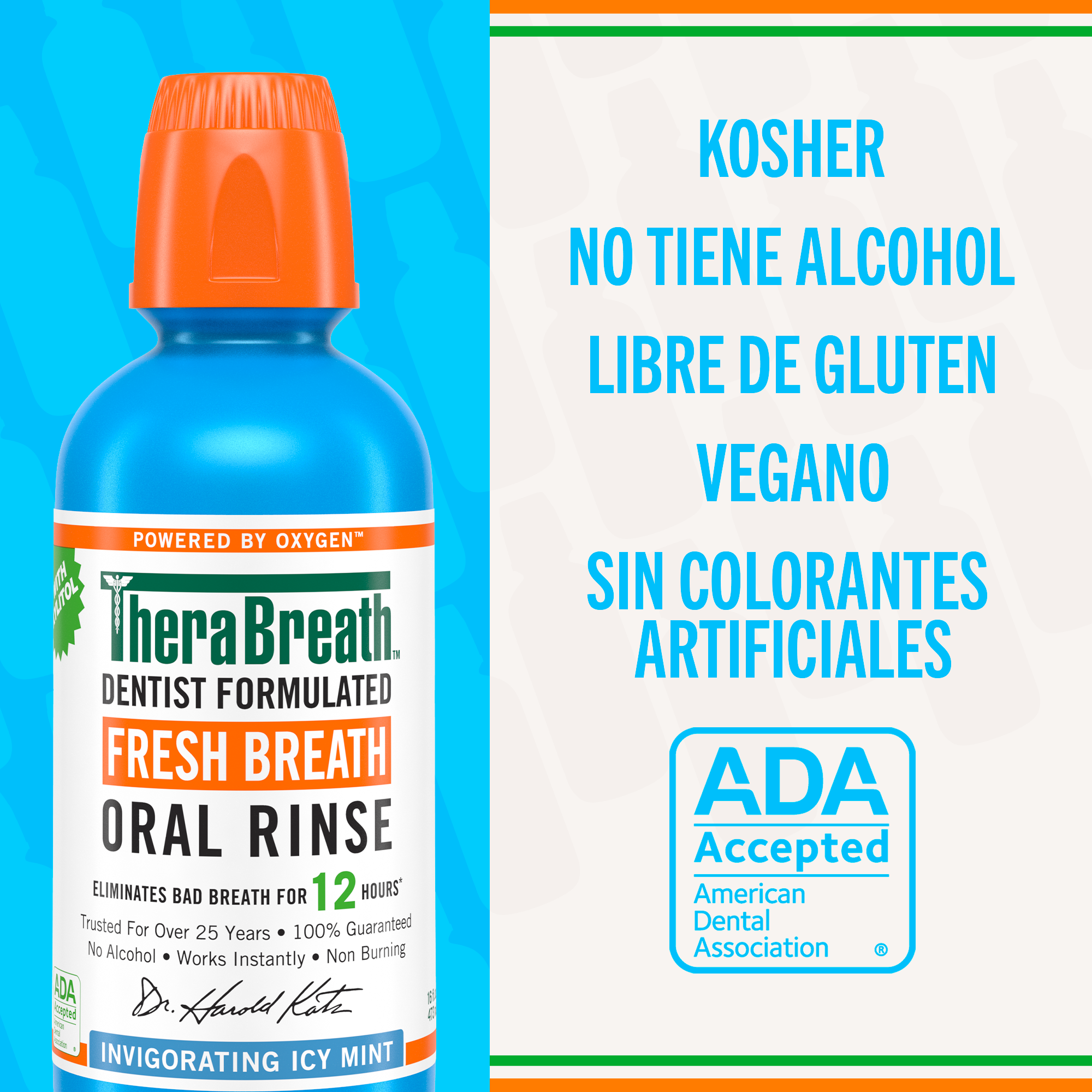 TheraBreath Enjuague Bucal Icy Mint 16 oz