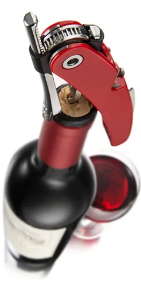 VACU VIN Sacacorchos de Un Solo Tiro Rojo