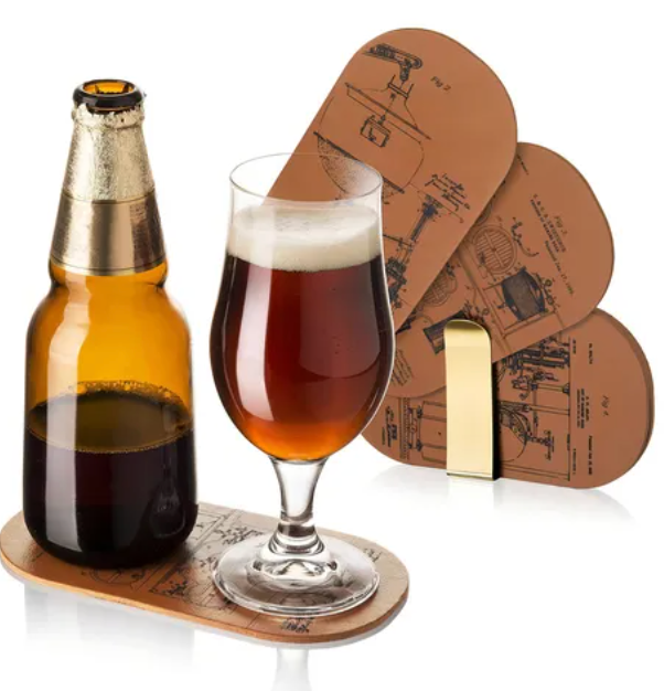 Vacu Vin Set 6 Posavasos Cuero para Botella y Vaso