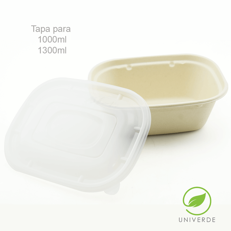 Tapa Para Envase Biodegradable de 1000ml y 1300 ml (50 pzs)