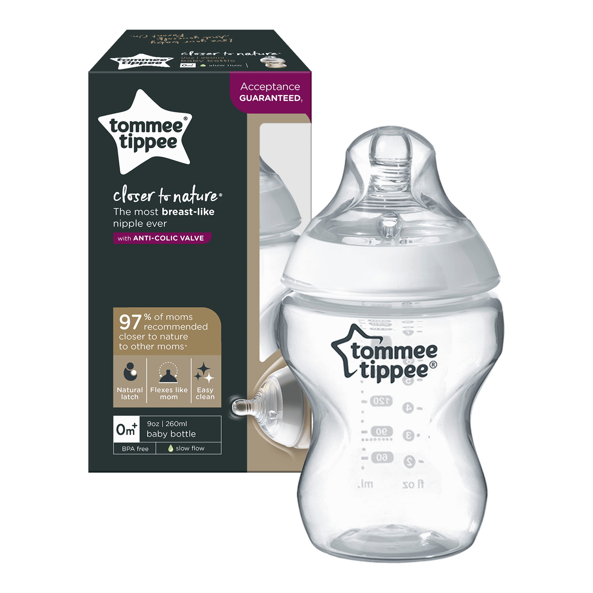Tommee Tippee Biberon 9Oz - Closer To Nature - 1 Unid