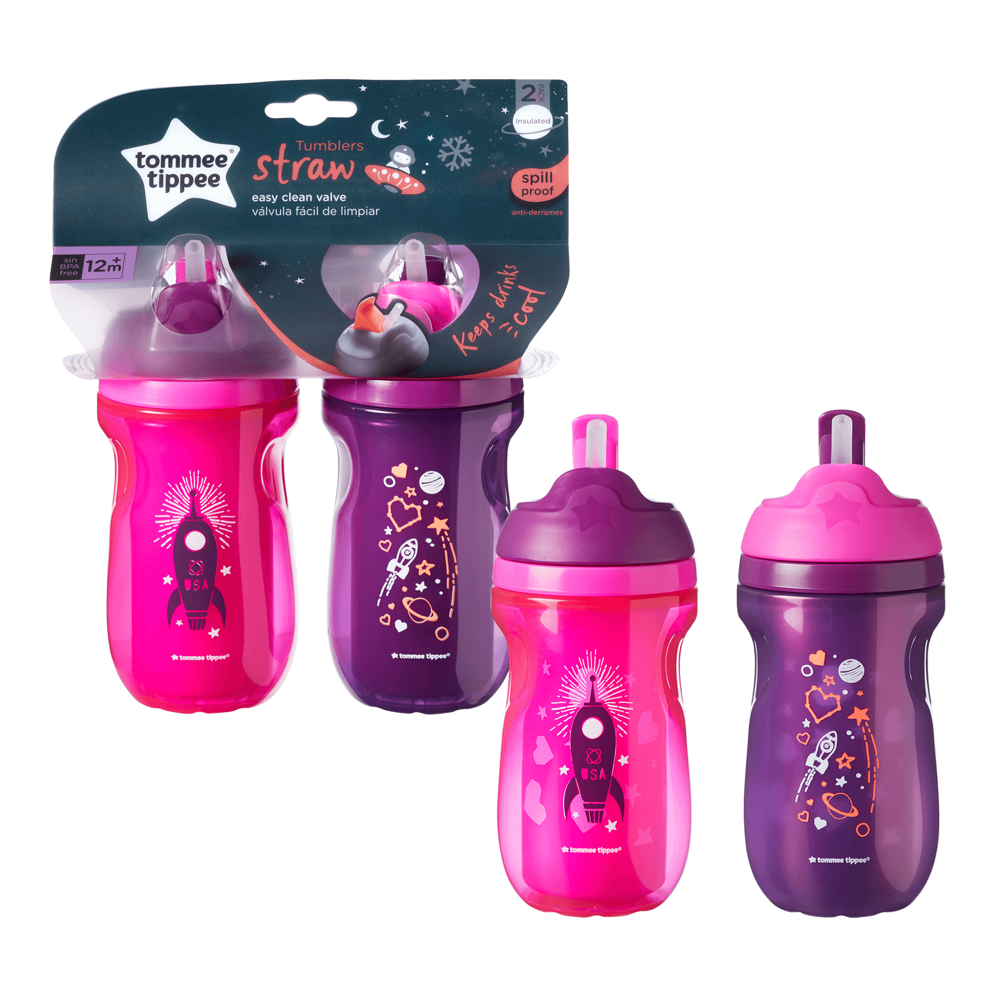 Tommee Tippee Termo Insulado Con Carrizo 9Oz - 1 Unidad
