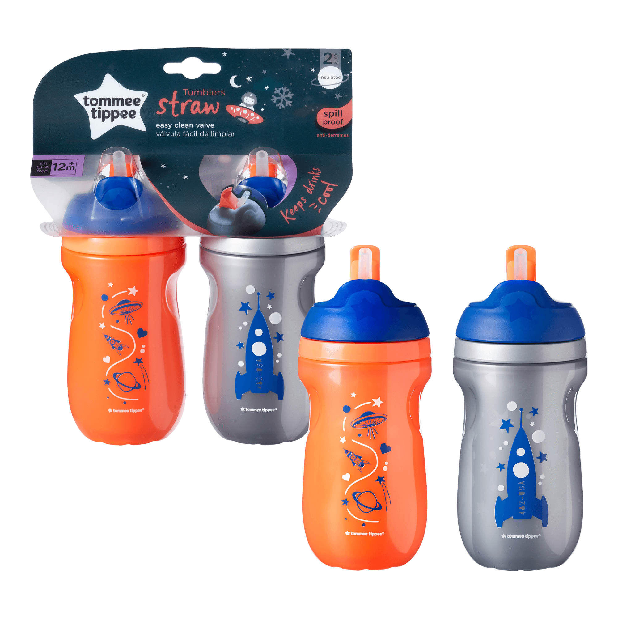Tommee Tippee Termo Insulado Con Carrizo 9Oz - 1 Unidad