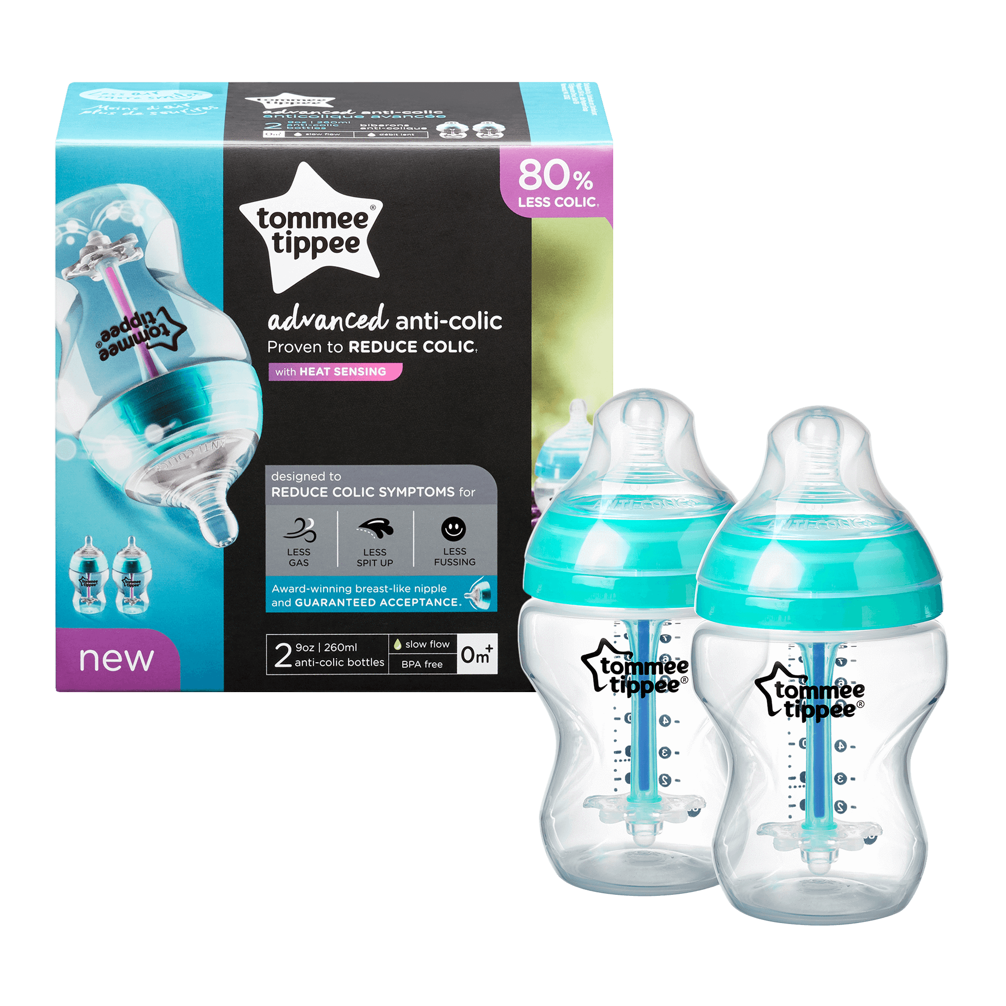 Tommee Tippee Biberon 9Oz - Advanced Anticolic - 2 Unid