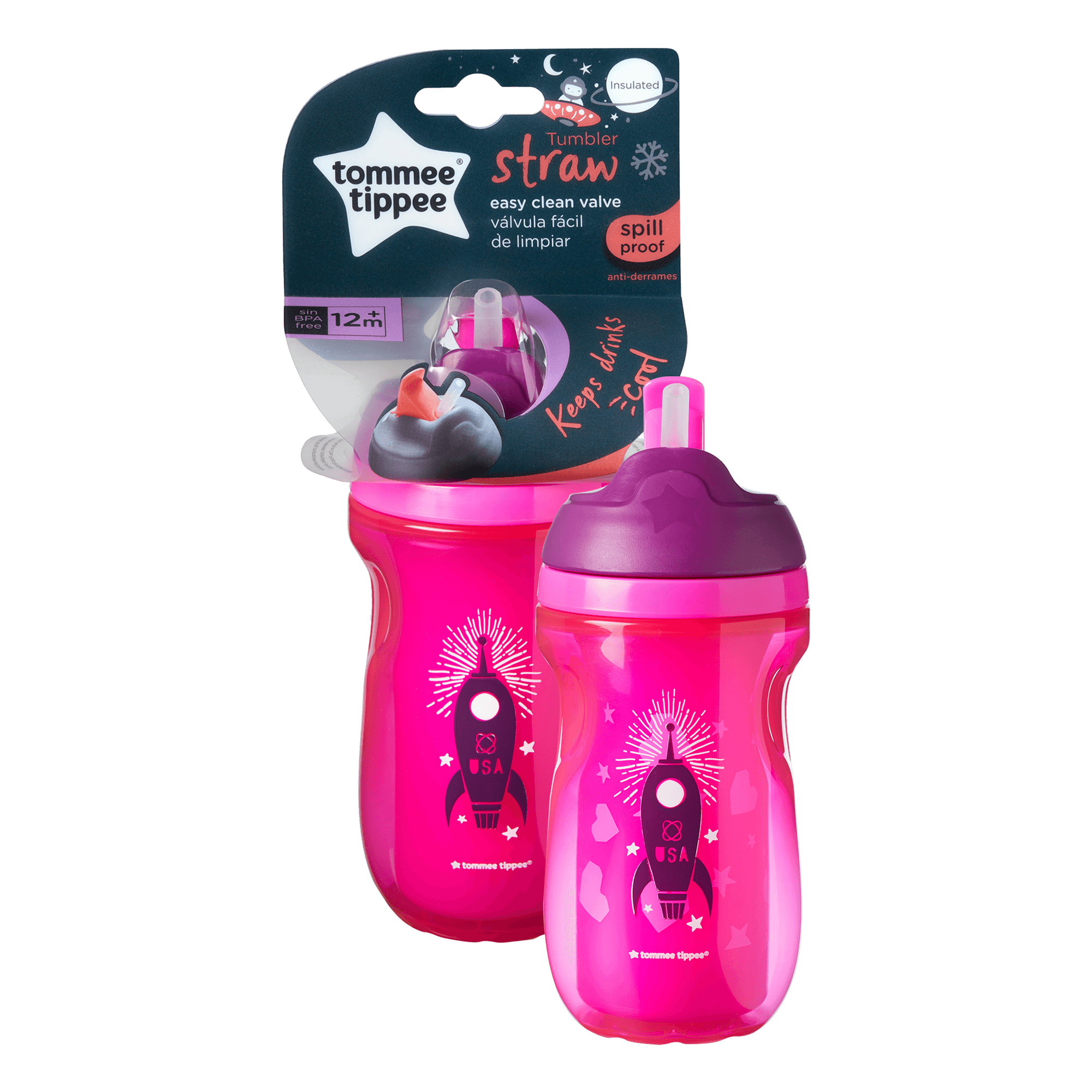 Tommee Tippee Termo Insulado Con Carrizo 9Oz - 1 Unidad