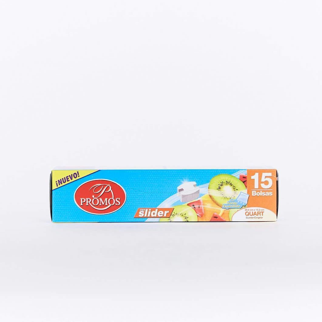 Quart Slider Zipper Bag 15-Ct