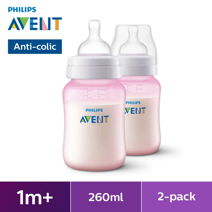 2 Biberones Anticolicos 9 Oz 1M+ Rosa
