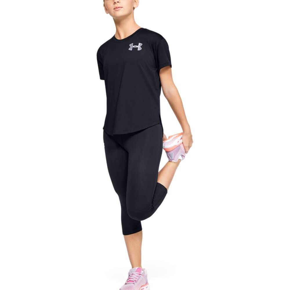 T-Shirt de Manga Corta HeatGear® Armour para Niña
