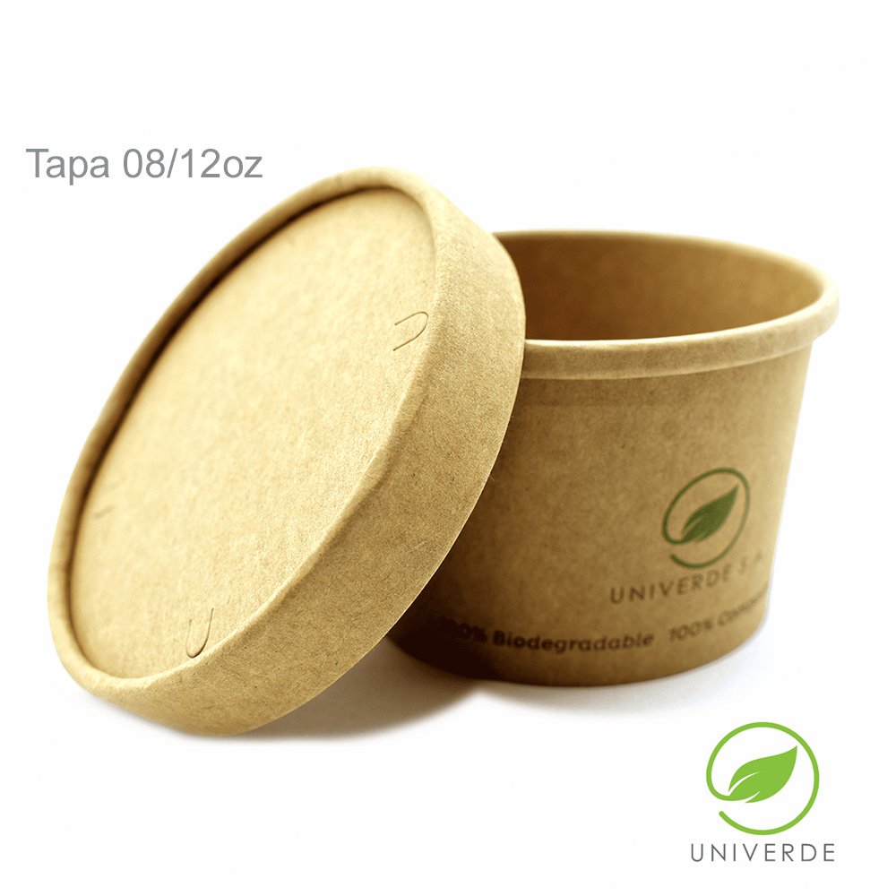 Tapa Para Envase De Sopa De Carton 8Oz/12Oz 50Unid Univerde