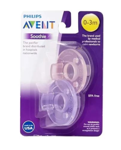 Chupete Soothie Shapes Avent 0 - 3 Meses x 2 Und.